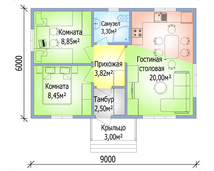 «Усадьба» 6х9 Недорогие дома